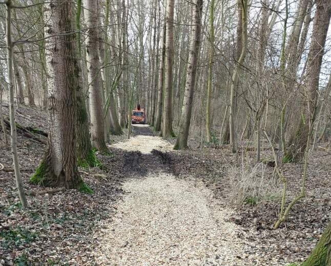 Mulchen des Weges