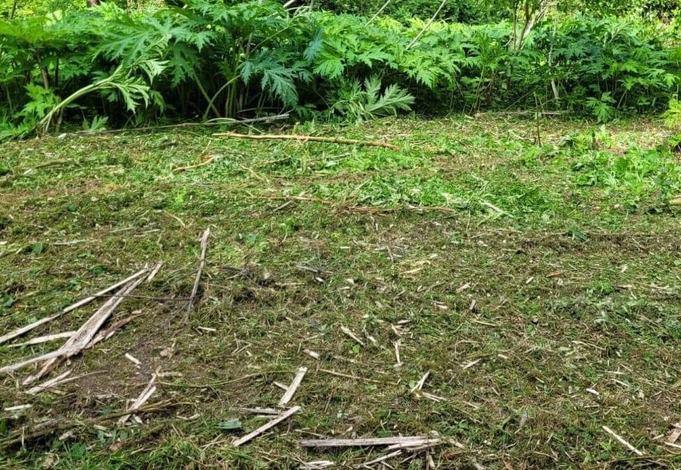 Fläche während der Bearbeitung